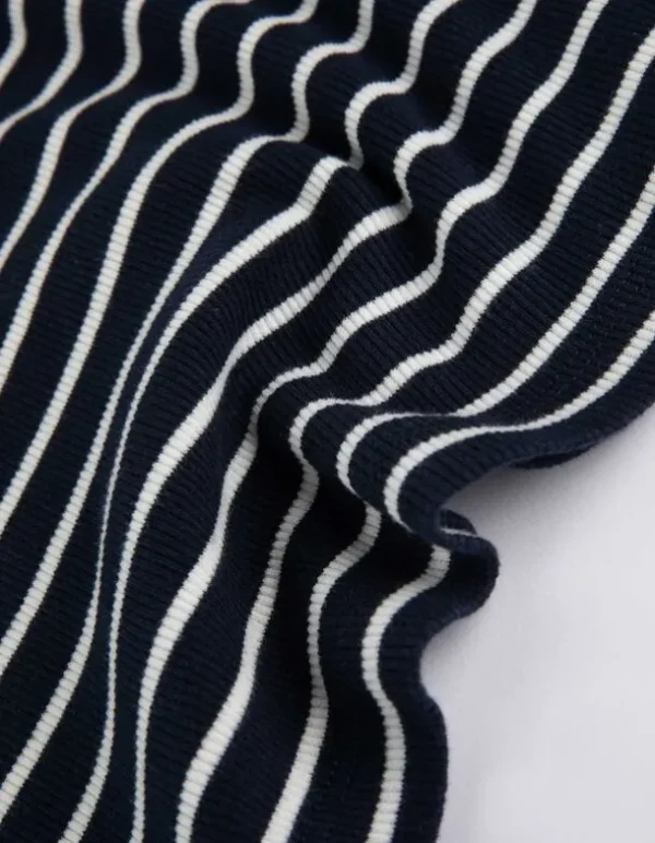 Langarmshirt - Rippenstruktur - dunkelblau