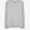 Langarmshirt - Rundhals-Ausschnitt - grau