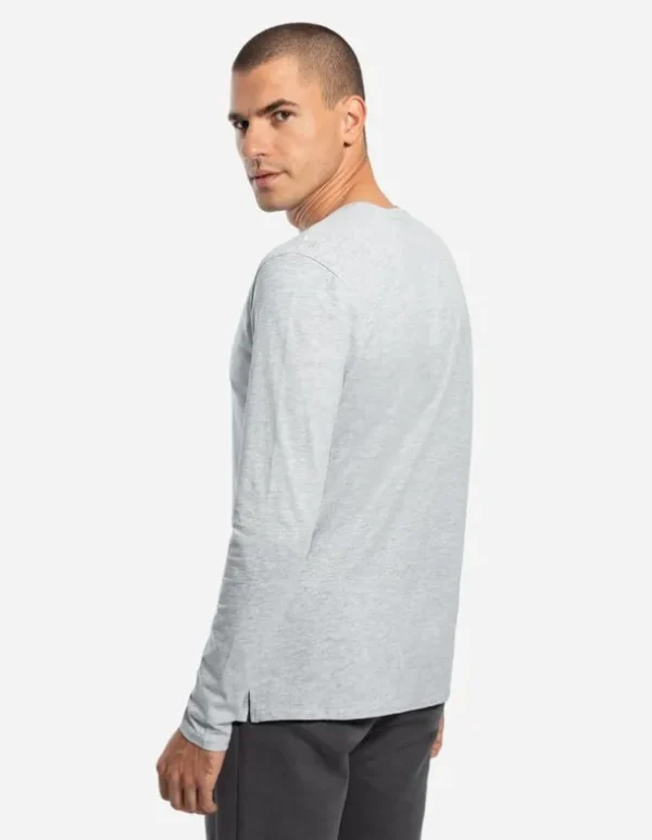 Langarmshirt - Rundhals-Ausschnitt - grau