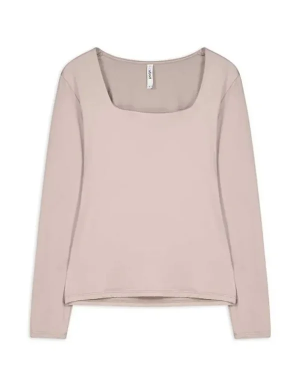 Langarmshirt - Slim Fit - beige