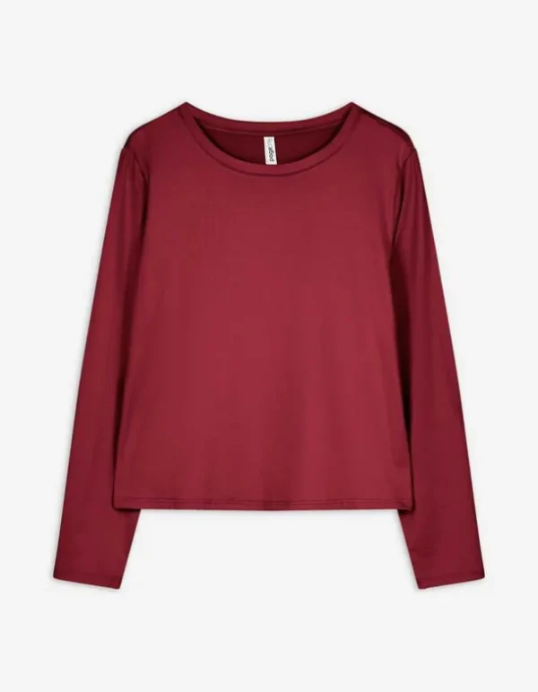 Langarmshirt - Slim Fit - dunkelrot
