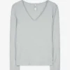 Langarmshirt - Slim Fit - grau