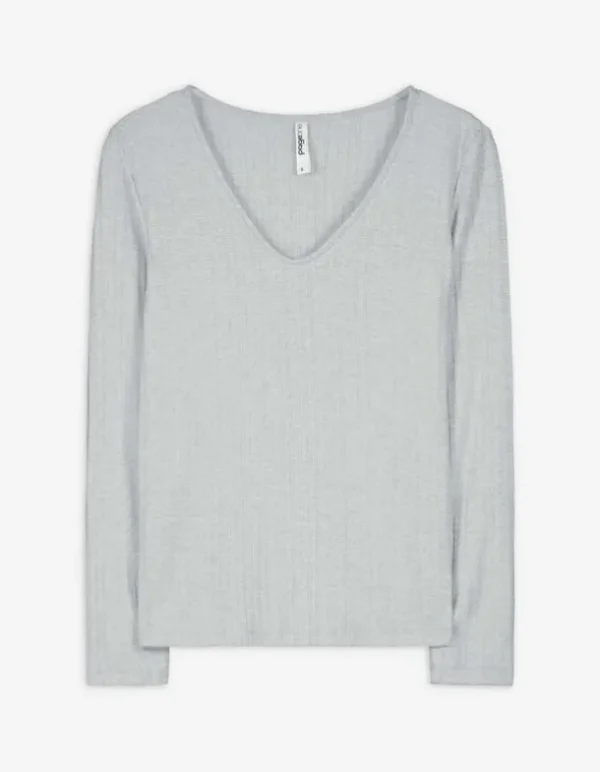 Langarmshirt - Slim Fit - grau