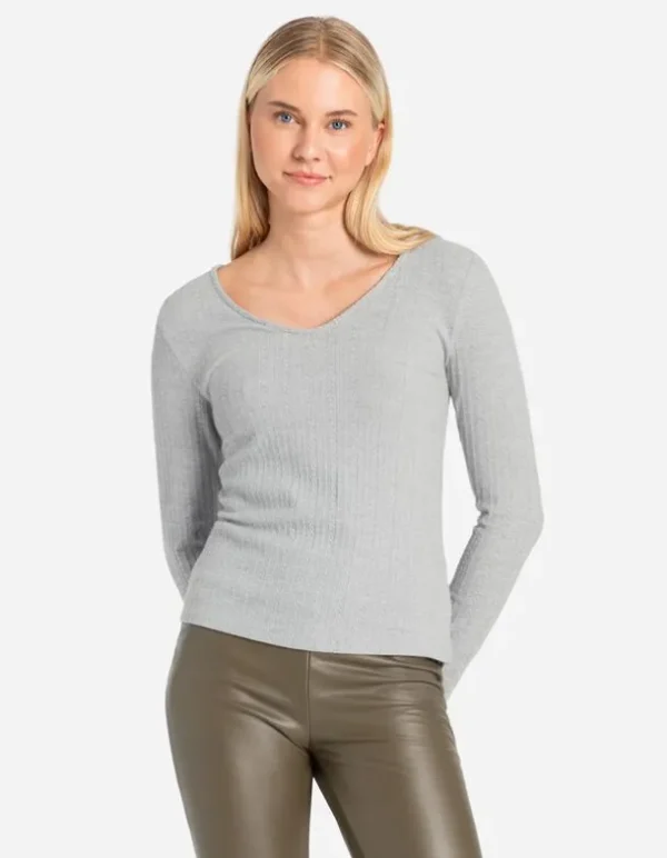 Langarmshirt - Slim Fit - grau
