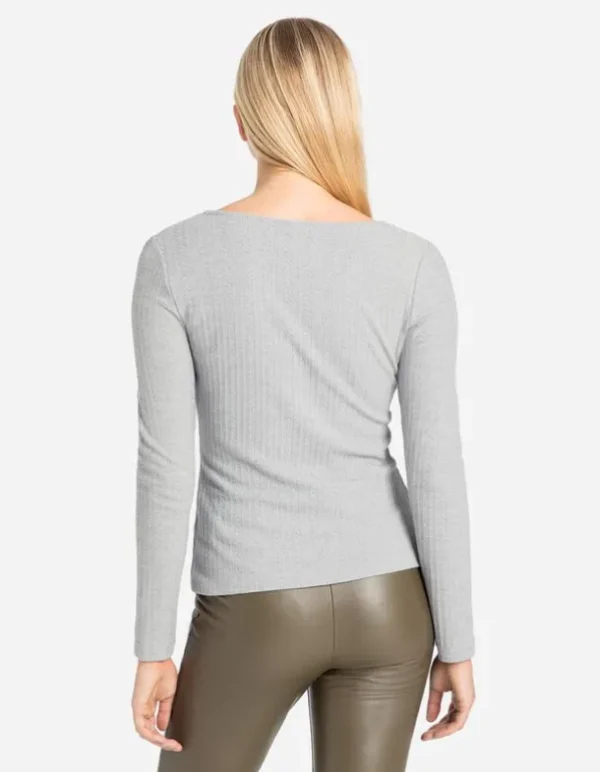 Langarmshirt - Slim Fit - grau