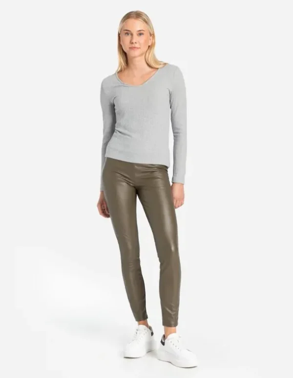 Langarmshirt - Slim Fit - grau