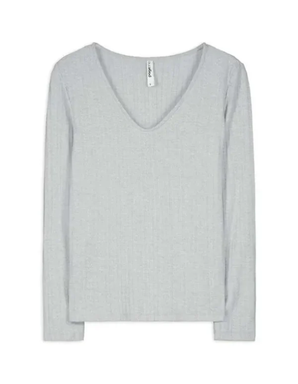 Langarmshirt - Slim Fit - grau