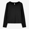 Langarmshirt - Slim Fit - schwarz