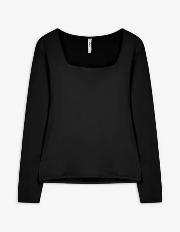 Langarmshirt - Slim Fit - schwarz