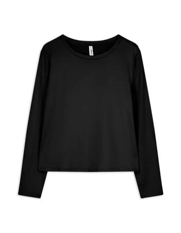 Langarmshirt - Slim Fit - schwarz