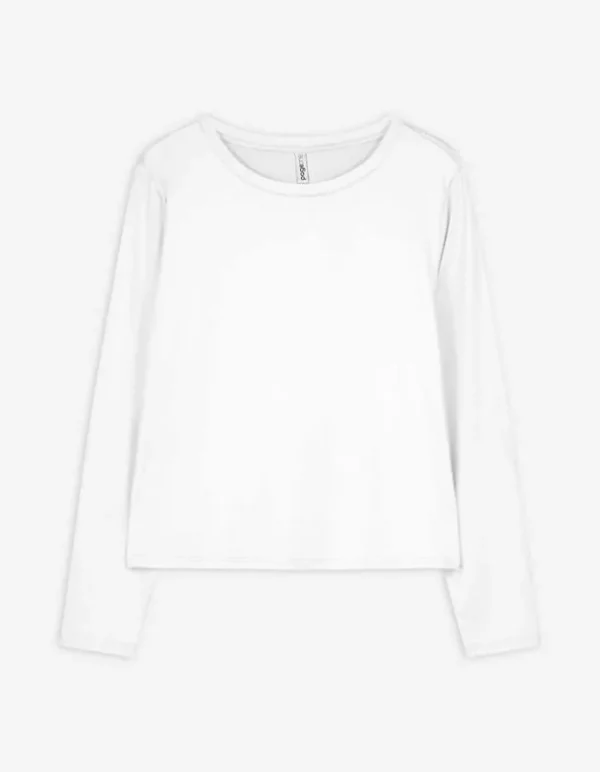 Langarmshirt - Slim Fit - weiß