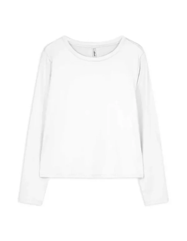 Langarmshirt - Slim Fit - weiß