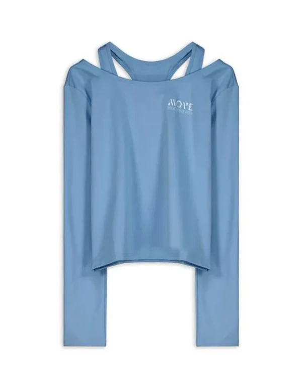 Langarmshirt - Soft-Touch - hellblau