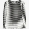 Langarmshirt - Streifen - weiß