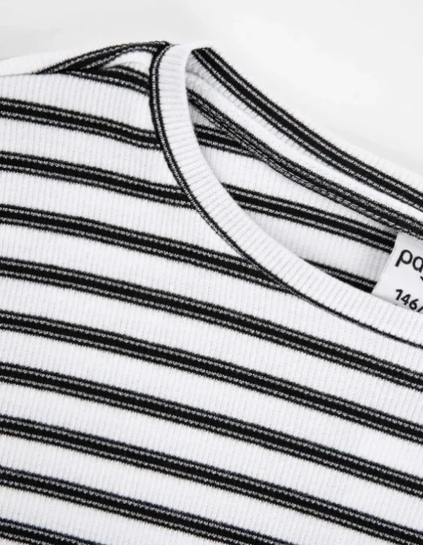 Langarmshirt - Streifen - weiß