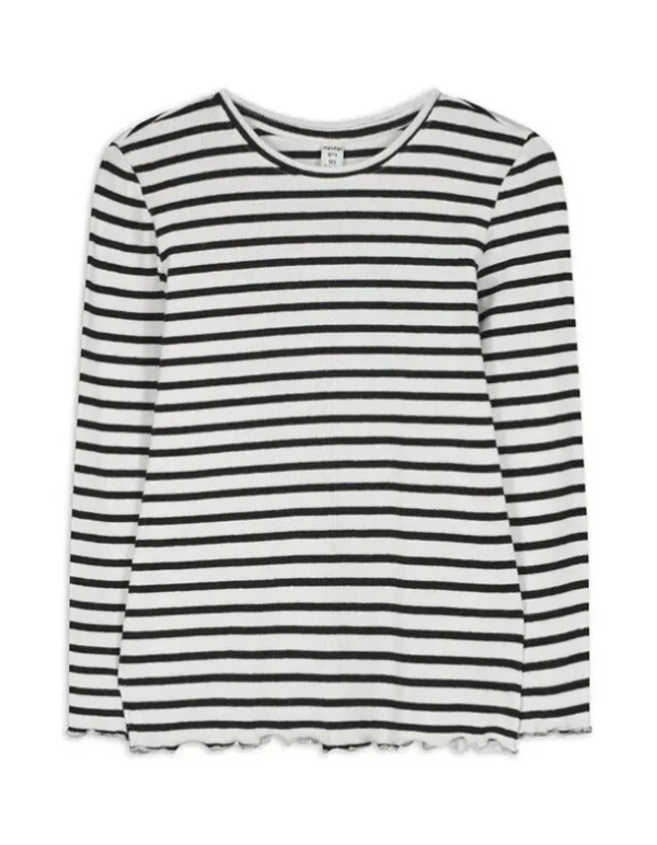 Langarmshirt - Streifen - weiß