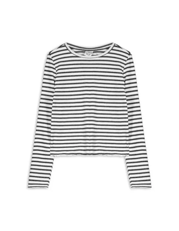 Langarmshirt - Streifen - weiß