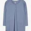 Langarmshirt - Viskose-Anteil - hellblau