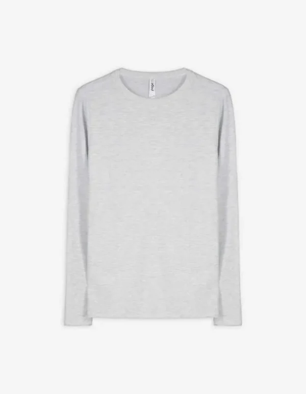 Langarmshirt - Viskose-Anteil - hellgrau