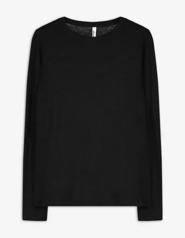 Langarmshirt - Viskose-Anteil - schwarz