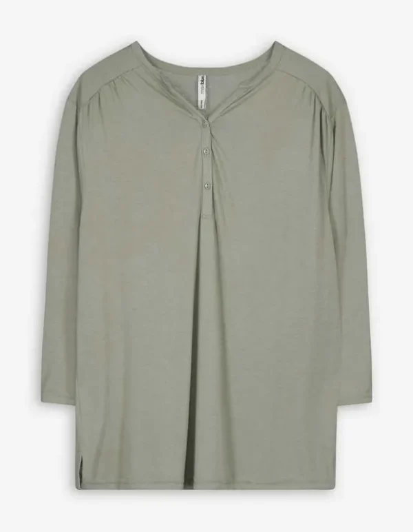 Langarmshirt - Viskose-Anteil - dunkelgrün