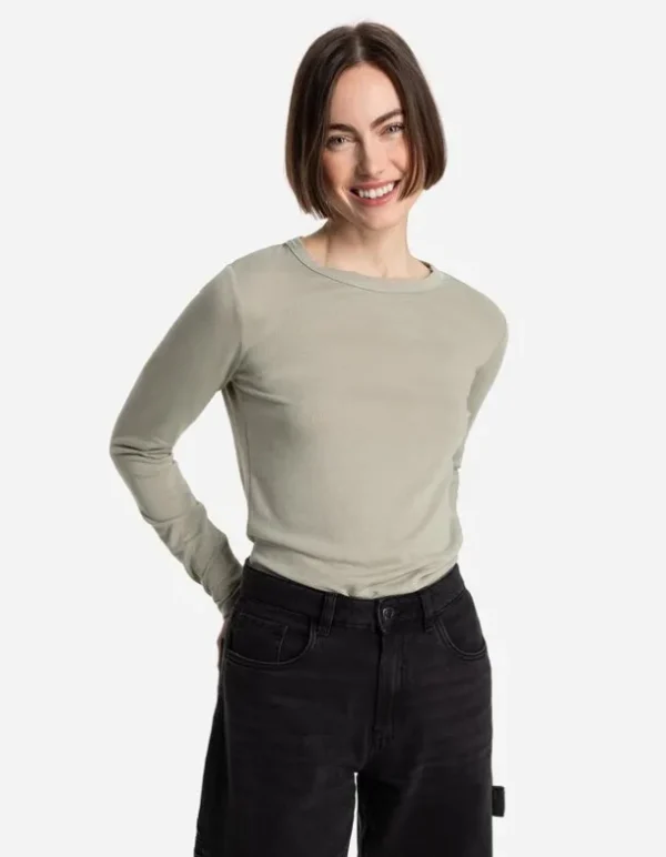 Langarmshirt - Viskose-Anteil - hellgrün