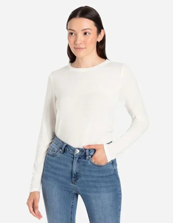 Langarmshirt - Viskose-Anteil - weiß