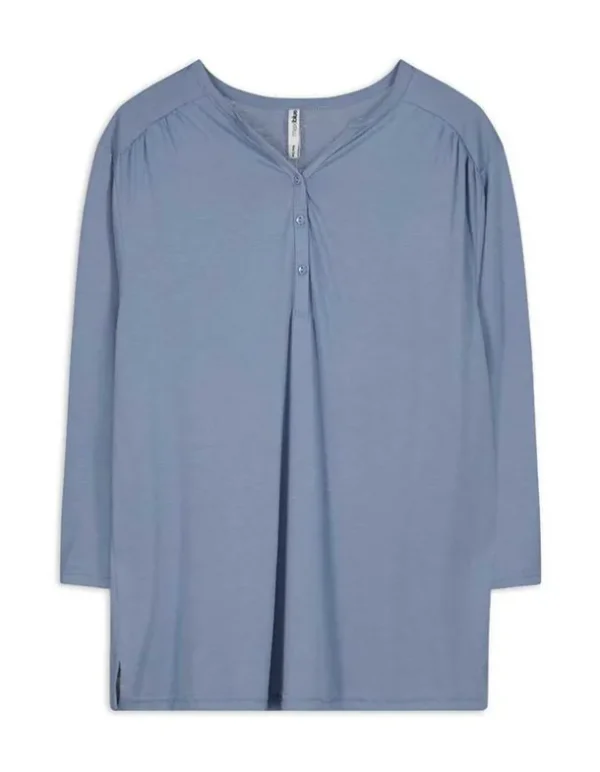 Langarmshirt - Viskose-Anteil - hellblau