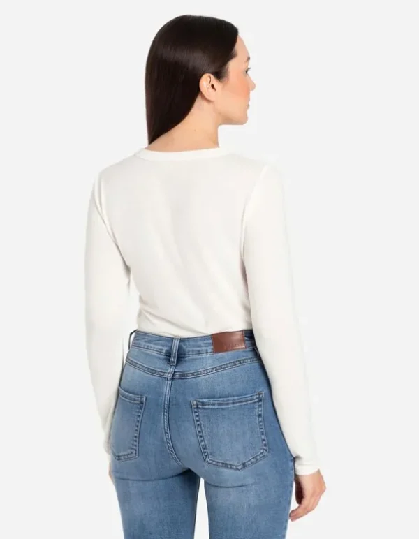 Langarmshirt - Viskose-Anteil - weiß