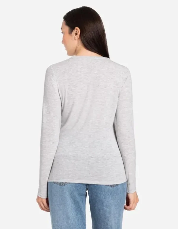 Langarmshirt - Viskose-Anteil - hellgrau