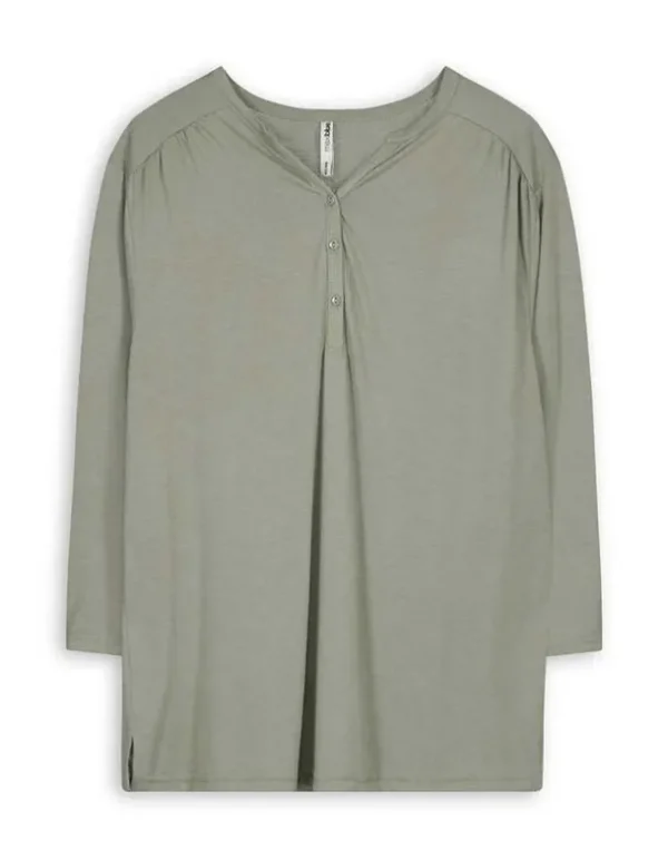 Langarmshirt - Viskose-Anteil - dunkelgrün