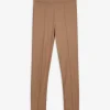Leggings - Bundfalte - braun