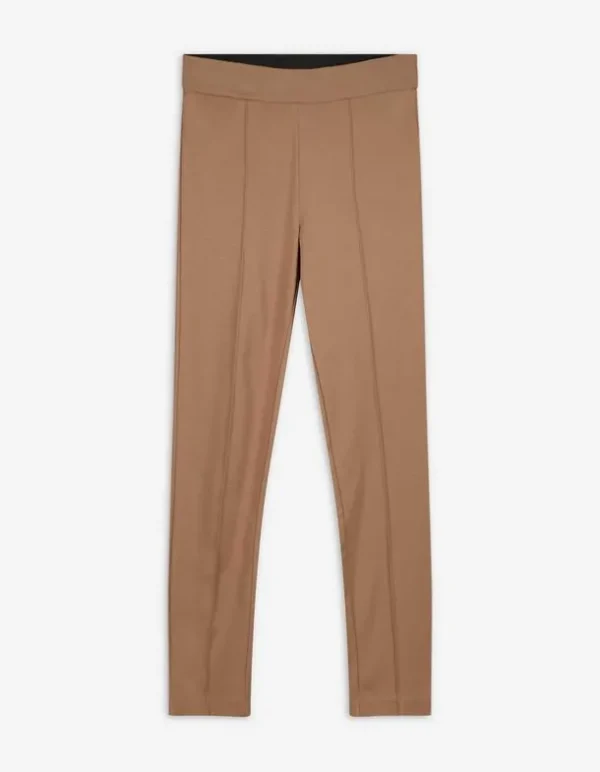 Leggings - Bundfalte - braun