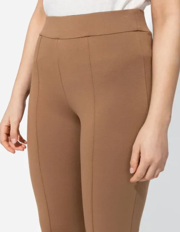 Leggings - Bundfalte - braun