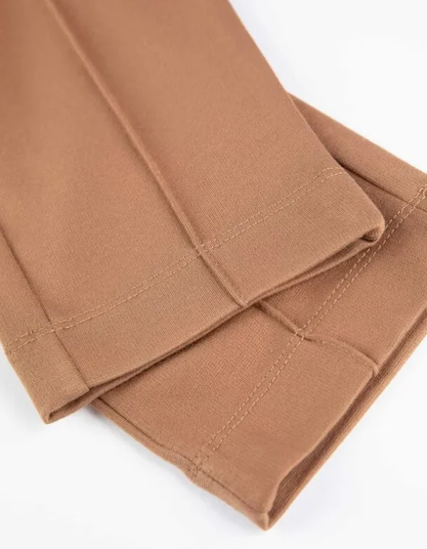 Leggings - Bundfalte - braun