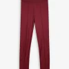 Leggings - Bundfalte - dunkelrot