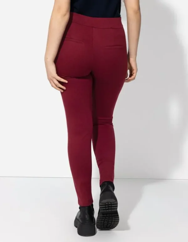 Leggings - Bundfalte - dunkelrot