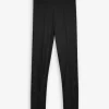 Leggings - Bundfalte - schwarz