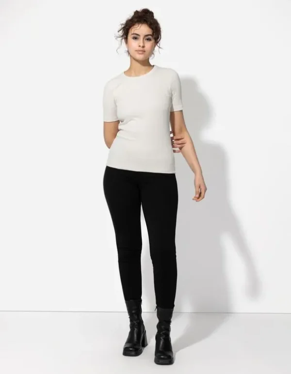 Leggings - Bundfalte - schwarz