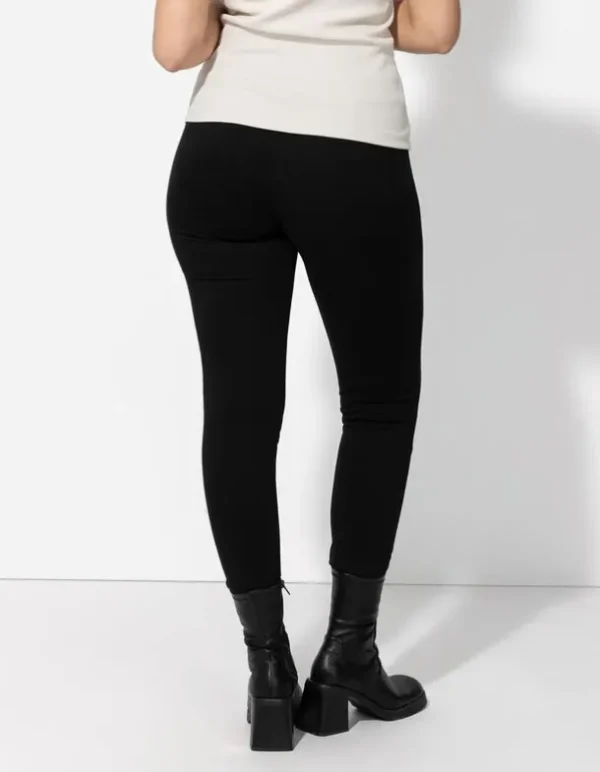 Leggings - Bundfalte - schwarz