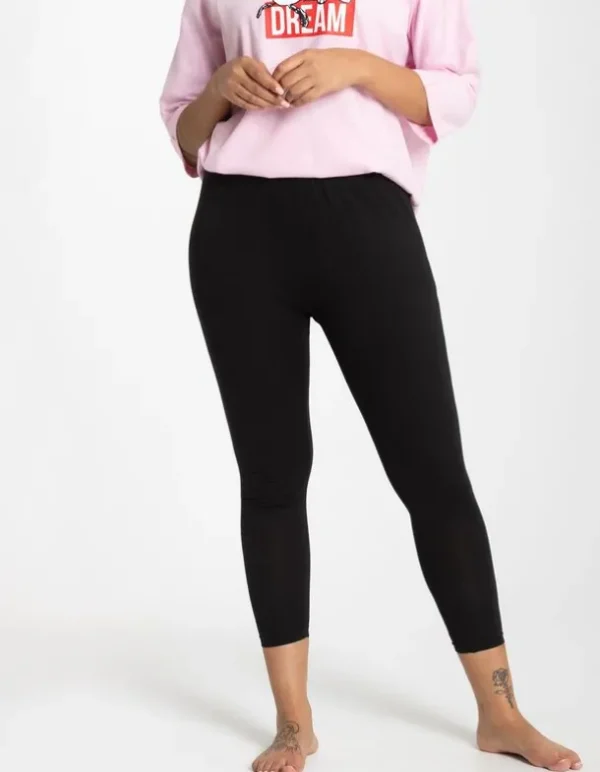 Leggings - Elastischer Bund - schwarz