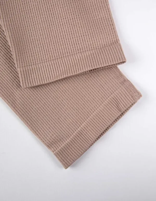 Leggings - Rippenstruktur - beige