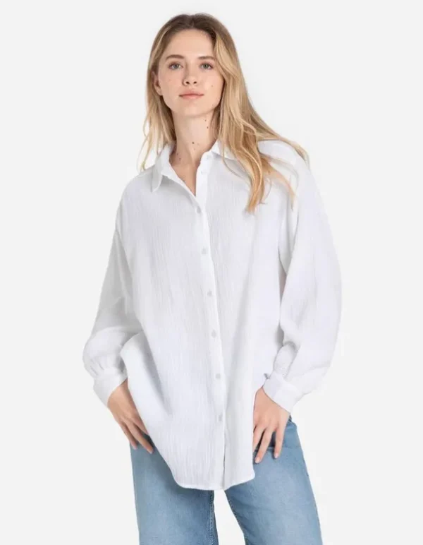 Longbluse - weiß