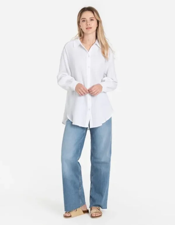 Longbluse - weiß