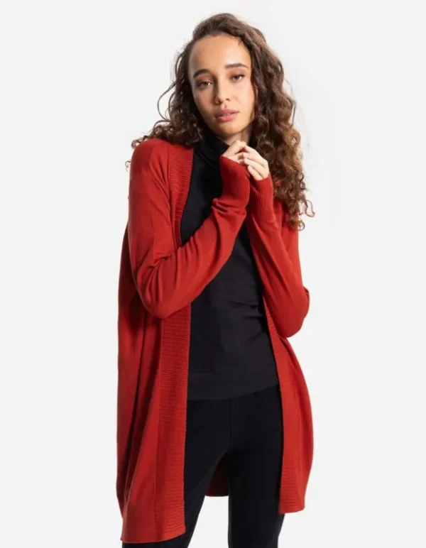 Longcardigan - LENZING™ ECOVERO™ - dunkelrot