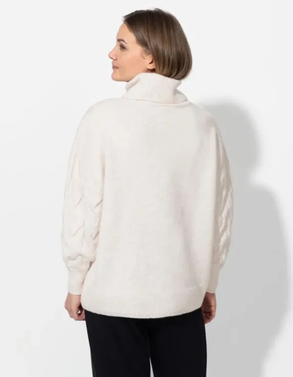 Longpullover - Rollkragen - beige