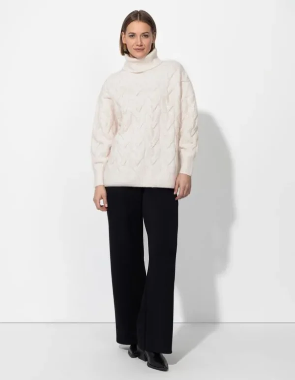 Longpullover - Rollkragen - beige