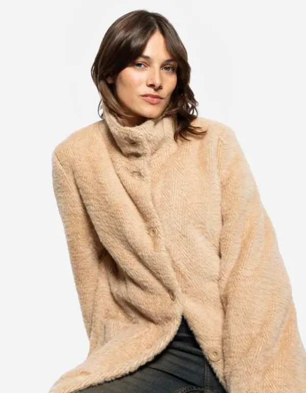 Mantel - Mockneck - beige