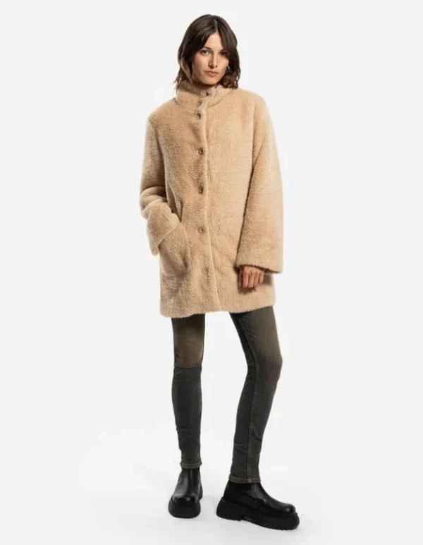 Mantel - Mockneck - beige