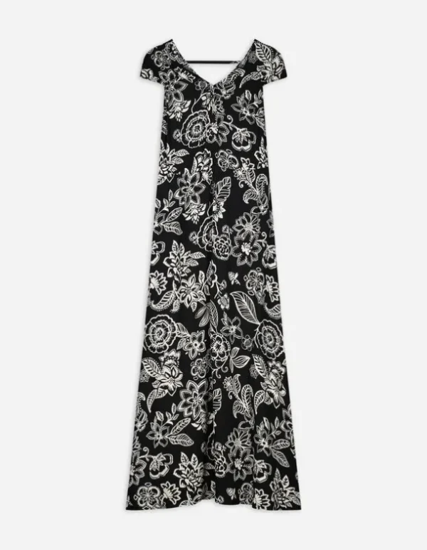 Maxikleid - Rückenausschnitt - schwarz